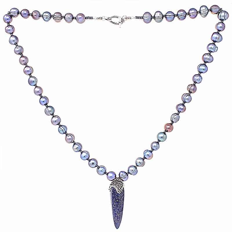 Her Goddess Lapis Pearl Necklace