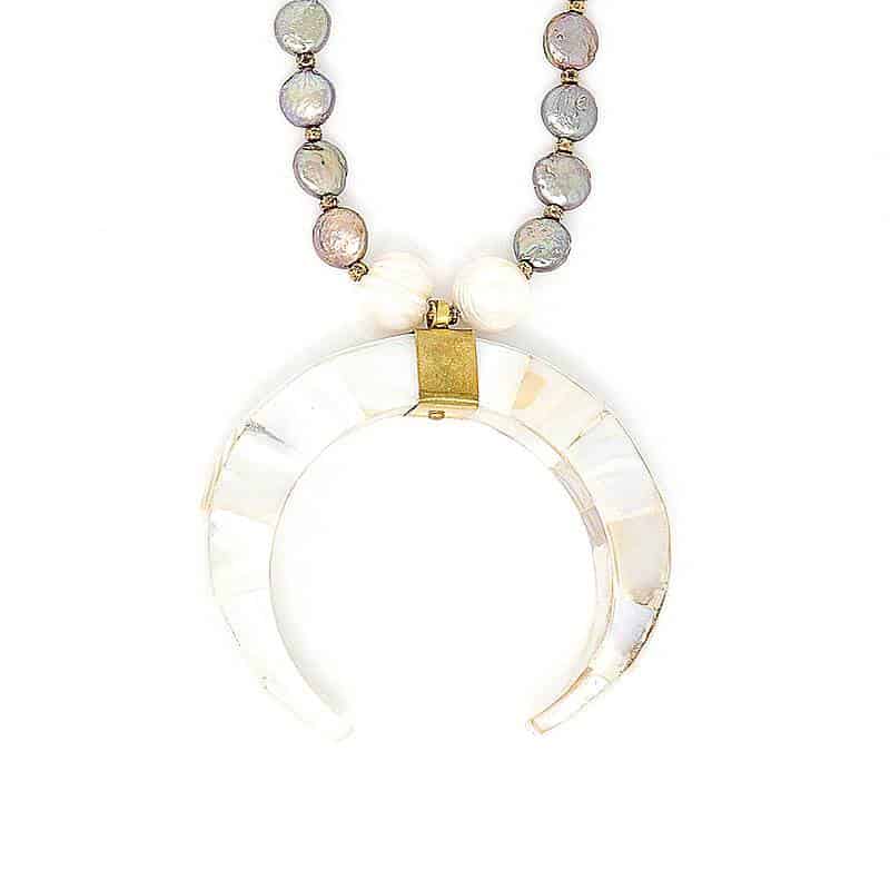 Ice Crescent Pearl Necklace