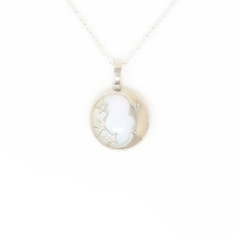 Opalite Moon and Stars Pendant Necklace