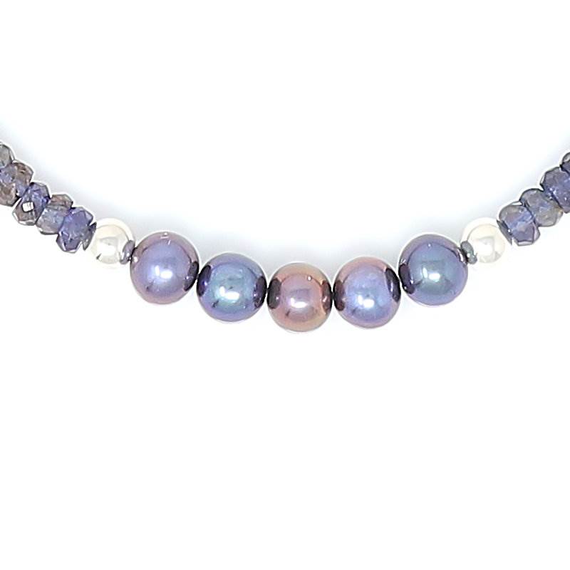 Blue Sapphire Freshwater Pearl Necklace - Pearls