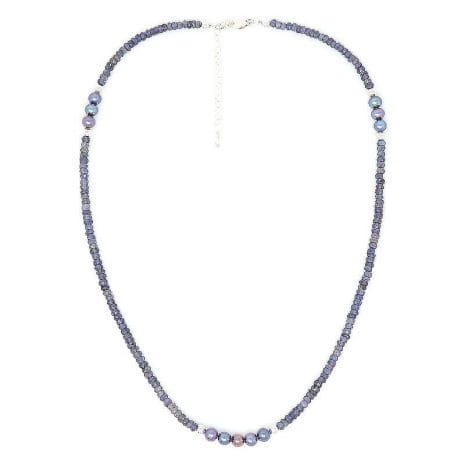 Blue Sapphire Freshwater Pearl Necklace