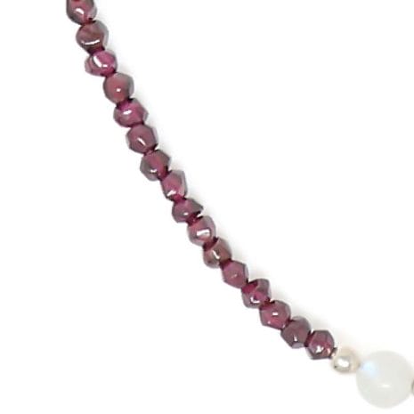 Rainbow Moonstone Garnet Pendant Necklace - Gemstones